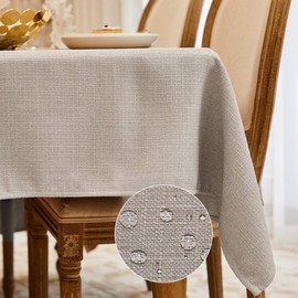 WAITER TREE Tablecloth Linen High-Quality Tablecloth Washable Tablecloth Easy Care Tablecloth Linen Look Waterproof Tablecloth Lotus Effect