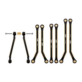 INJORA Brass High Clearance Front 4 Links Set 37g Heavy Brass Links for SCX24 C10 JLU Bronco Base Camp 4Runner Axial 1/24 RC Crawler Car(Black Brass)
