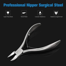 FERYES Toenail Clippers for Thick Nails, Toe Nail Clipper for Ingrown Hard Toenails, Professional Podiatrist Heavy Duty Toenail Scissors for Seniors,Women,Men, Silver