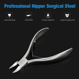 FERYES Toenail Clippers for Thick Nails, Toe Nail Clipper for Ingrown Hard Toenails, Professional Podiatrist Heavy Duty Toenail Scissors for Seniors,Women,Men, Silver