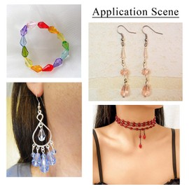 FASHEWELRY 200pcs Teardrop Glass Beads Strands Water Droplet Faceted Glass Beads Faceted Spacer Beads Assorted Crystal Beads for Jewelry Making Supplies DIY Bracelets Craft Necklace（Sky Blue）