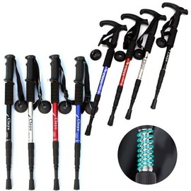 Cly Duralumin ultra-light 4-stage hiking stick 2P straight stick (black)