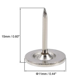 TA-VIGOR 25Pcs Heavy Duty Flat Head Push Pins, Decorative Thumb Tacks for Wall, Furniture Cork Board & Bulletin Board – 11mm x 15mm Upholstery Tacks for Home Office & DIY Use, Silver