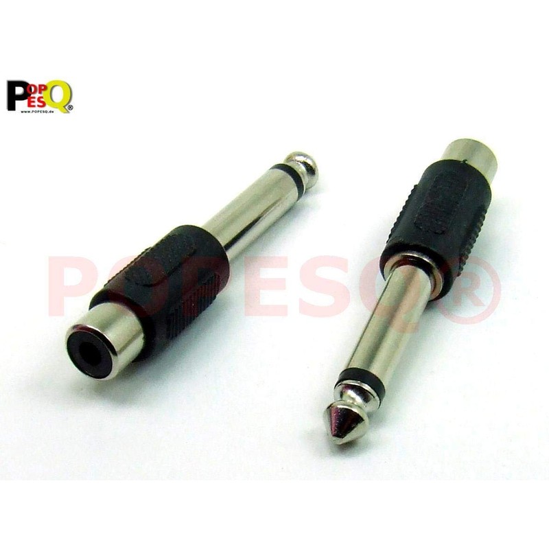 POPESQ® 2 pcs. Jack Adaptor RCA Female 6.35 mm Mono
