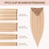 TESS Clip-In Real Hair Extensions, Remy Clip-In Extensions, #18P613 Golden