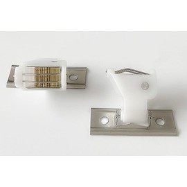 Cutelec 4pcs Cord Lock Mechanism for 3 line Swivel Type White Plastic and Stainless Steel Bracket for Roman Blinds Woven Wood Shades and Bamboo Blinds