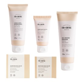 Fer à Cheval Natural Skincare Collection – Solid Shampoo, Face & Body Cleansing Soap, Gentle Hand & Nourishing Body Cream, and Gentle Body Wash – Made in France