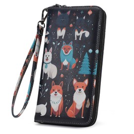 APHISON Wallet Women Large Capacity Clutch Purse For Ladies Card Holder RFID Cell Wristlet Phone Zipper Coin Travel Pocket