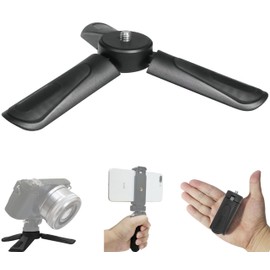 2-Way Mini Tripod with 1/4" Screw Low Angle Tabletop Tripod Foldable Portable Table Stand Shooting Grip - Compatible with Smartphones, Digital Cameras, Camcorders, Wearable Cameras and More TYPE: