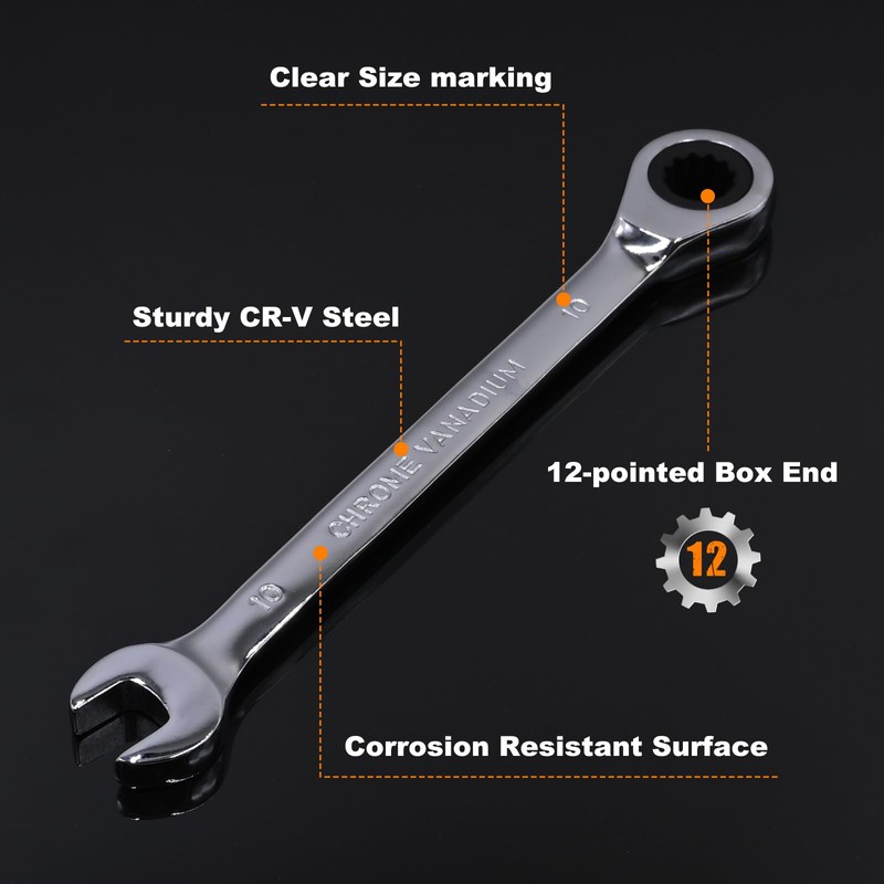 Egofine 26pcs Ratchet Wrenches Set, Wrench Set Metric and Standard,