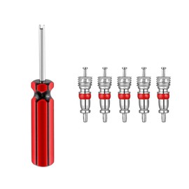 Manovella® Car Valve Extractor - Valve Wrench for Car, Truck, Bicycle & Motorcycle - Double Sided - For AV/Schrader Valves - Robust & Handy - 11cm Long (Valve Extractor + 5 Inserts)