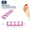 ZMOI 24Pcs Toe Separators Set Soft Pedicure Tool ZMOI