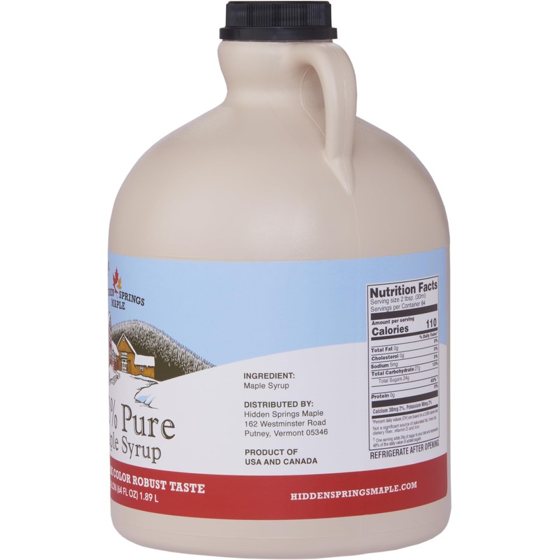 Hidden Springs Maple Dark Half Gallon 100% Pure Maple Syrup
