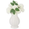 White Wavy Edge Ceramic Vase, Modern Ribbed Flower Vase for