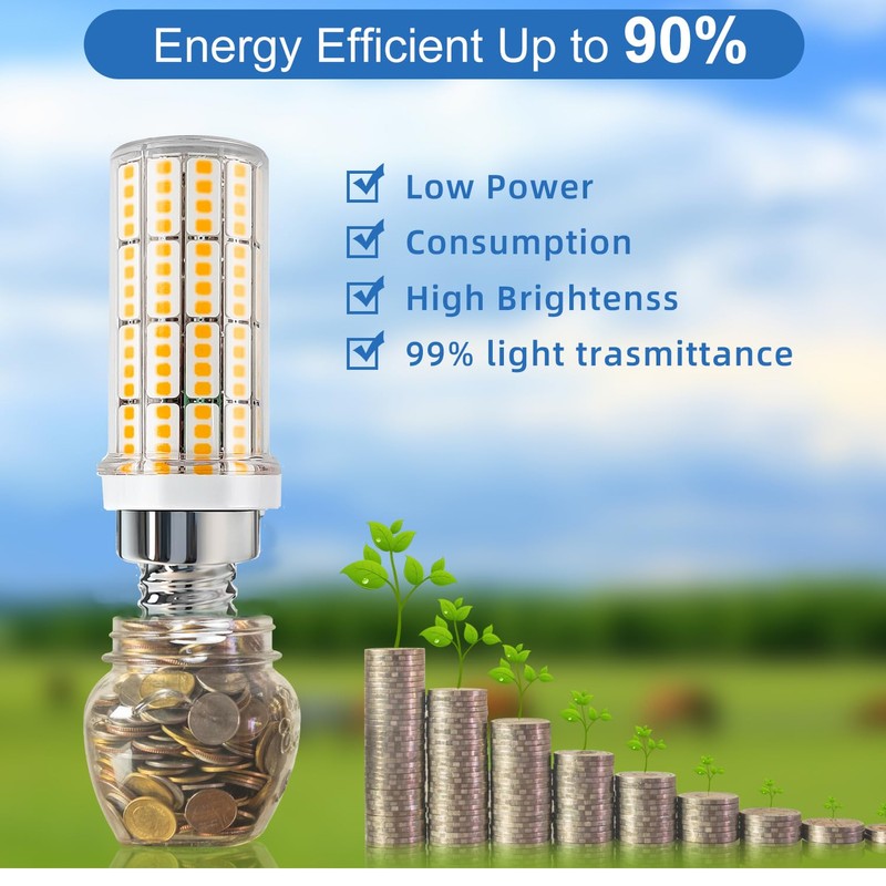E12 LED Candelabra Light Bulbs, 200W Equivalent Chandelier Bulbs, 3000K