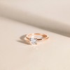 EAMTI 1.5CT 925 Sterling Silver Rose Gold Engagement Rings Round