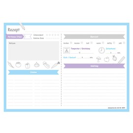 PRICARO Allerlei Recipe Pad Landscape A4 25 Sheets Pack of 3