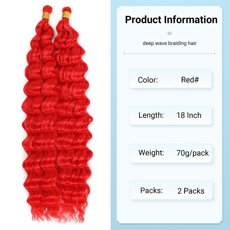 Boho Hair for Braiding 18 Inch Curly Crochet Hair Deep