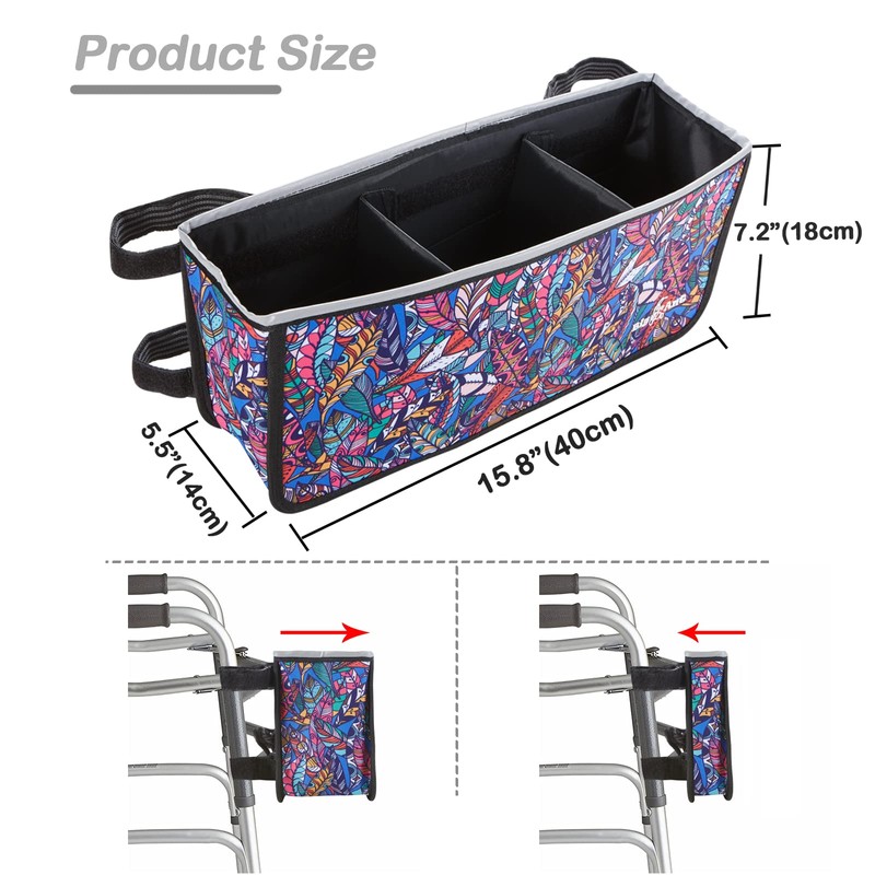 Big Ant Walker Basket, Walker Storage Bag with Two Split