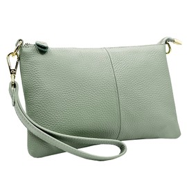 Beurlike Leather Wristlet Wallet Clutch Purses For Women Small Crossbody Phone Bags(Spearmint)