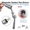 Bestgle 10 Pcs Magnetic Power Nut Sockets Driver Set, 1/4