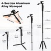Koolehaoda 71.6” Camera Monopod with 3-Way Pan Tilt Head &