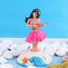 Pink Solar Powered Dancing Girl Swinging Hawaiian Girl Grass Skirt