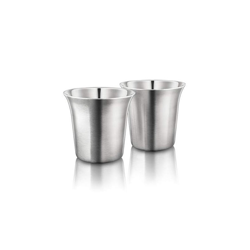 Final Touch 2.5 oz (74ml) Double-Wall Stainless Steel Espresso Cups