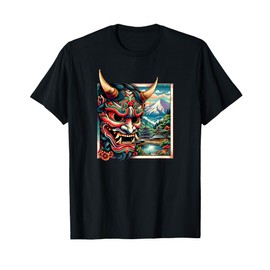 Japanese Demon Oni Mask Traditional Japanese Art T-Shirt