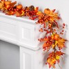 6 FT Fall Garland with 20 Lights & Timer, Pre-lit