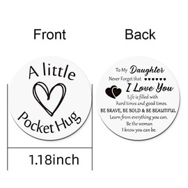 Daughter Birthday Gift from Mom Dad, To My Daughter Inspirational Gifts, I Love You Daughters Pocket Hug Keychain Presents for Daughter in law Graduation Christmas Wedding Gift for Women Girls