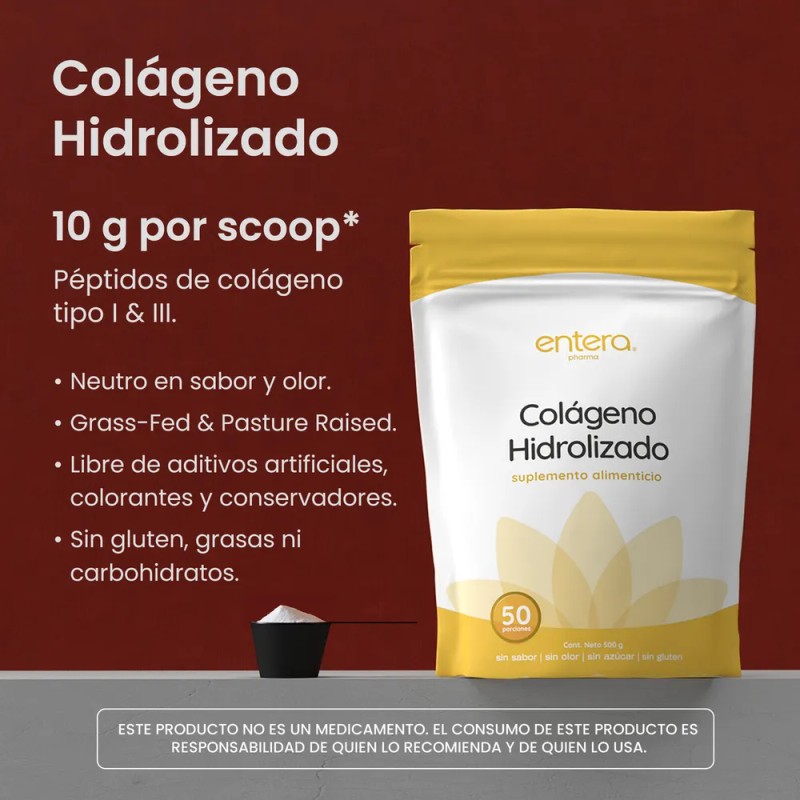 Entera Colágeno Hidrolizado | Multivitamínico K2 Y D3 Sin Sabor