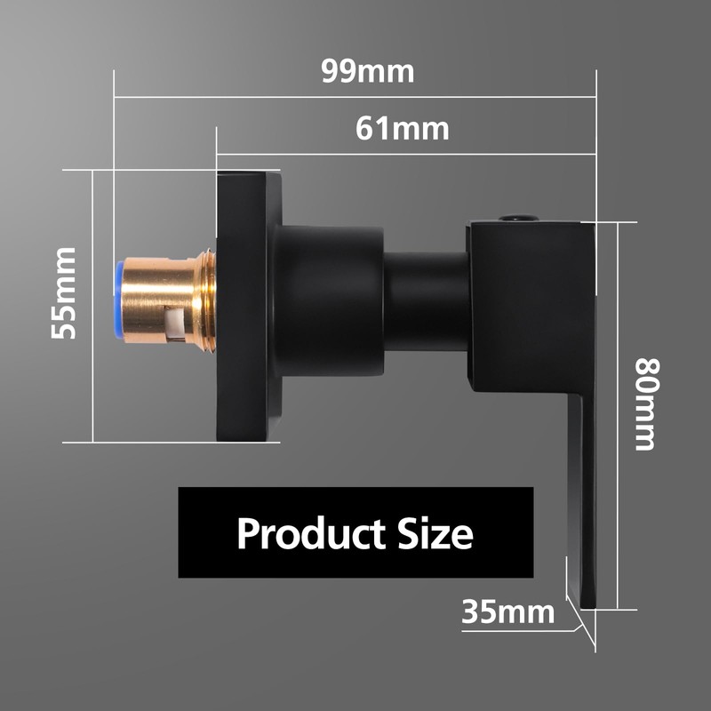 ACA International Square Bathroom 1/4 Turn Basin Shower Tap Wall