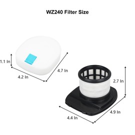 Replacement Filter Compatible with Shark WZ240 WZ250 WZ240 26 WZ140 IX141 IX140 IZ140 IX142 IZ140C IZ142 UZ145 IZ141C IX141H Pet Cordless Stick Vacuum,Part 616FJ140 & 617FJ140