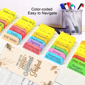 Index Tabs for CPT 2025 Professional Edition. Color-Coded and Laminated Tabs, with Page Markers and Alignment Guide & Bookmark (Book not Included)