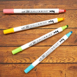Zig Kuretake Clean Colour Dot 4 Colours Set Dual Tip Dot Marker (TC-6100/4V)