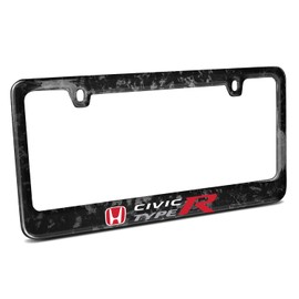 iPick Image for - Honda Red Logo Civic Type-R Real Black Composite Forged Carbon Fiber License Plate Frame