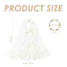 1 White Elegant Scarf, 1 Silk Scarf, Soft Material, Warm And Comfortable, Simple And Fashionable, Enhance The Style Of Dressing, Suitable For Winter Matching.