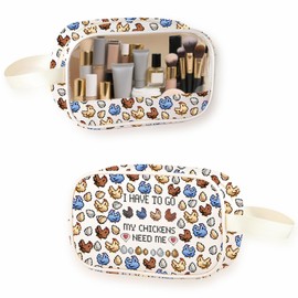 Farm Game Inspired I Have To Go My Chicken Need Me Clear Makeup Bag Video Game Bag Pixel Chicken Lover Gift (need me C-Makeup)
