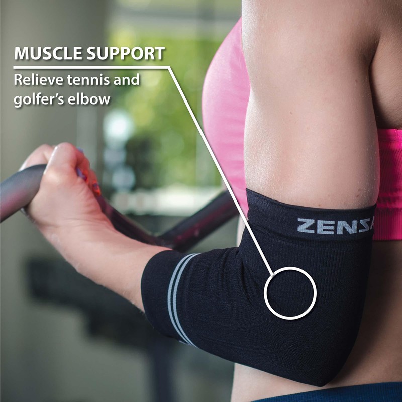 Zensah Compression Tennis Elbow Sleeve for Elbow Tendonitis, Tennis Elbow,