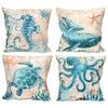 Philo Fun 4-Pack Nautical Pillow Covers 20x20 Inches - Sea
