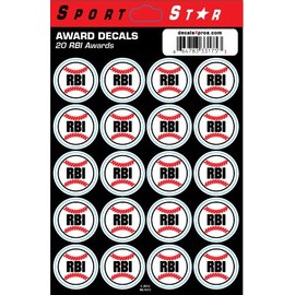 SportStar Baseball/Softball Helmet Award Decals - Baseball RBI (40 Stickers)