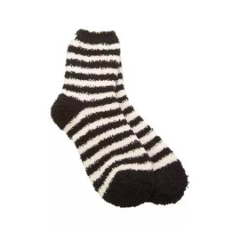 Karen Neuburger KN Karen Neuburger Black and Cream Stripe Cozy Slipper Socks