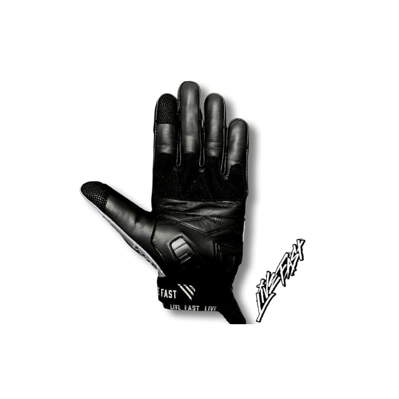 Live Fast Grey Paisley Motorcycle Gloves XS - Best Mountain