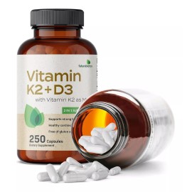 Futurebiotics Vitamina K2 (mk7) + D3 5,000iu Con 250 Capsulas Hecho En Usa Sabor Sin Sabor