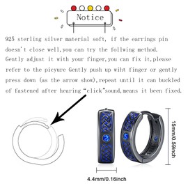 Viking Earrings for Men Women 925 Sterling Silver Nordic Viking Earrings Viking Rune Earrings Jewellery Christmas Gifts for Men Women, Sterling Silver, Cubic Zirconia