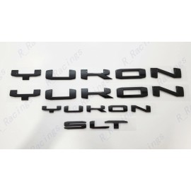 GMC OVERLAY Gloss Black Door Rear Yukon SLT Letters Emblem 2021-2023 GMC Yukon XL