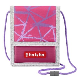 Step by Step Window Neck Pouch Zip Coin Pocket Key Attachment Neck Bag 1st Grade 1, Star Stella - Purple/Pink, Neck pouch