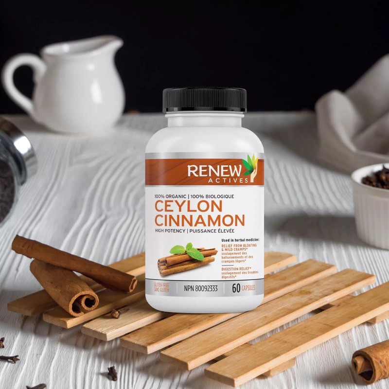 Renew Actives Organic Ceylon Cinnamon 1200mg Dietary Supplement - 60