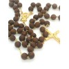 Italian Brown Textured Rosary Beads - Made in Italy -